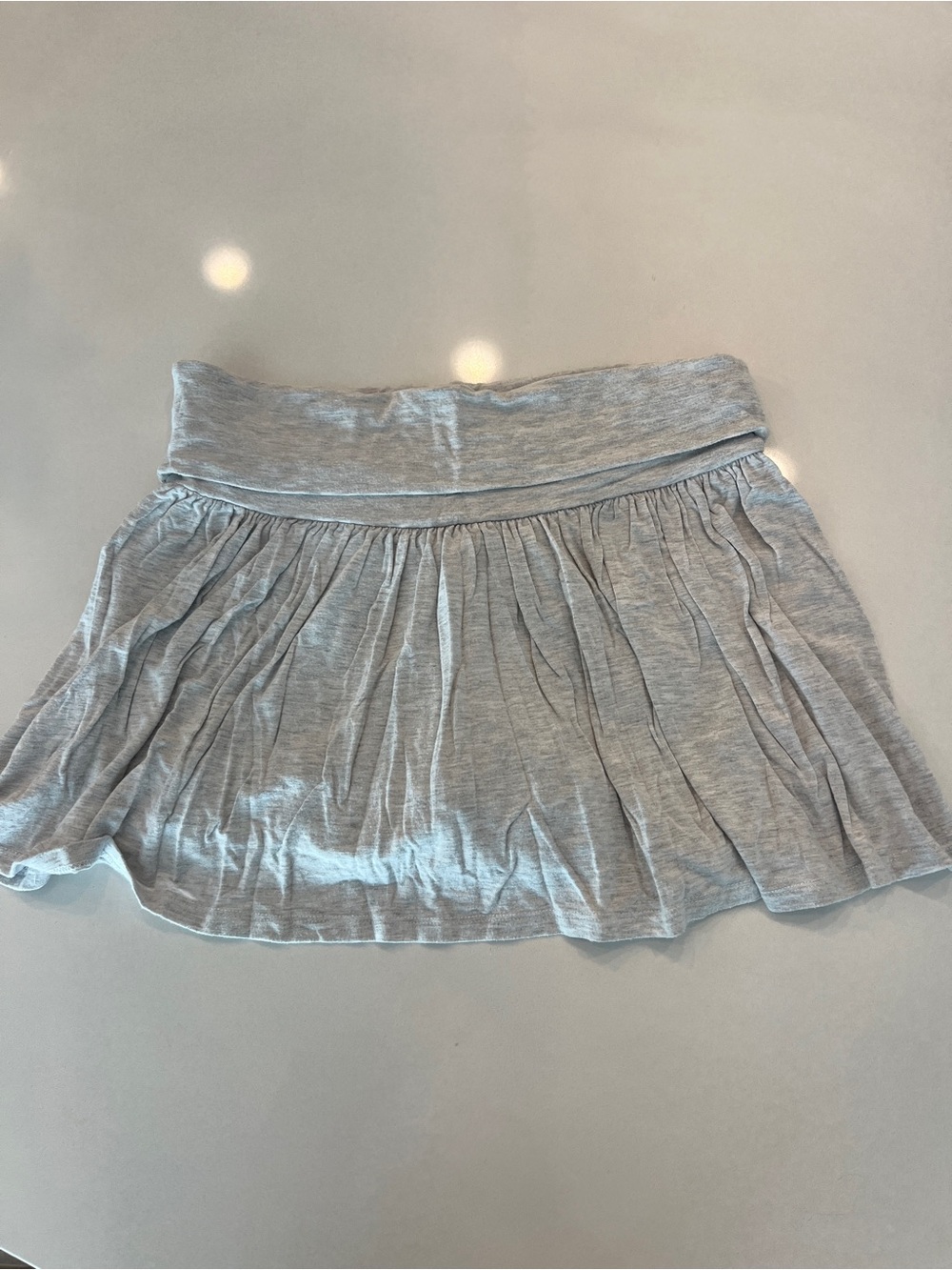 Light Gray Women's Knit Fold Over Skort